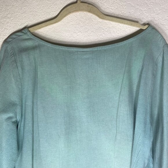 Soft Surroundings‎ Loose-Fit Seafoam Green Tunic Top With 3/4 Sleeves Pocket - Picture 7 of 12